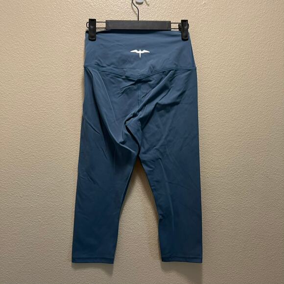 The 'Iwa Company Designed In Hawai'i Leggings Blue Hi-Rise Stretch Yoga Gym Sz L - Picture 3 of 6